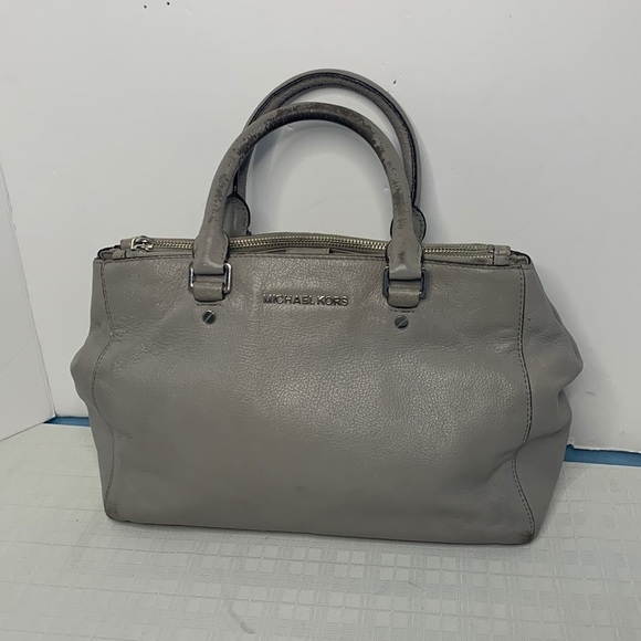 Michael Kors Sutton Saffiano Leather Medium Satchel - Grey - Picture 1 of 12